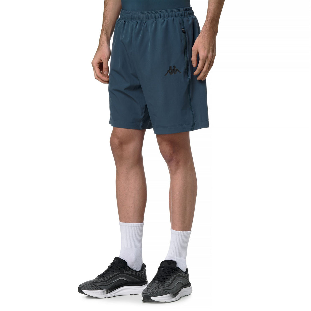 Blue Men's Slim Fit Sports Shorts in Woven Stretch Fabric main