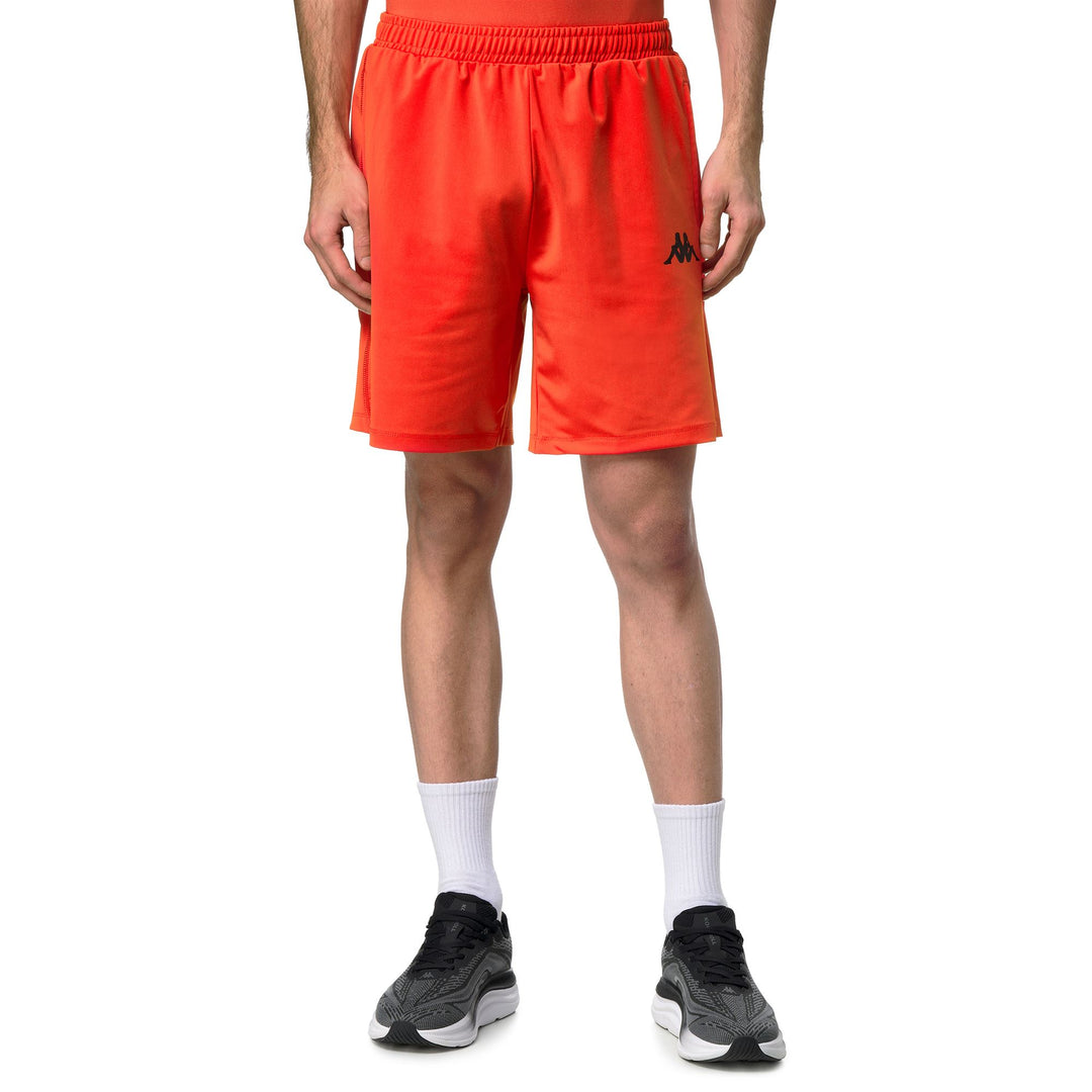 Short de sport orange pour homme, coupe classique, en jersey technique 01