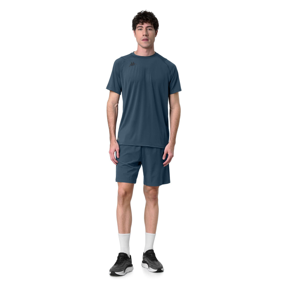 Pantaloncini da uomo sportivi blu in jersey tecnico a vestibilità regolare main