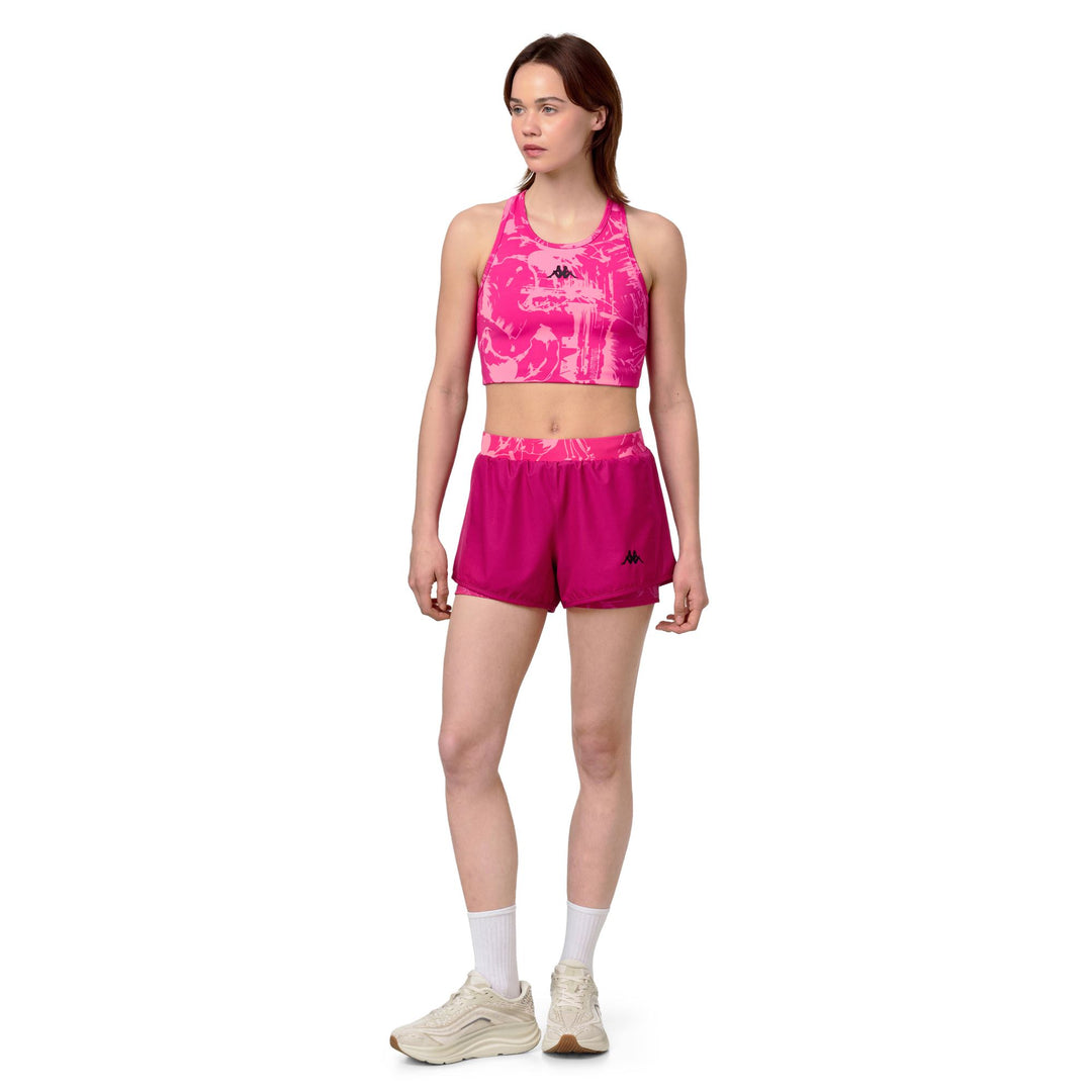 Short de sport extensible et compressif coupe slim pour femme, violet main