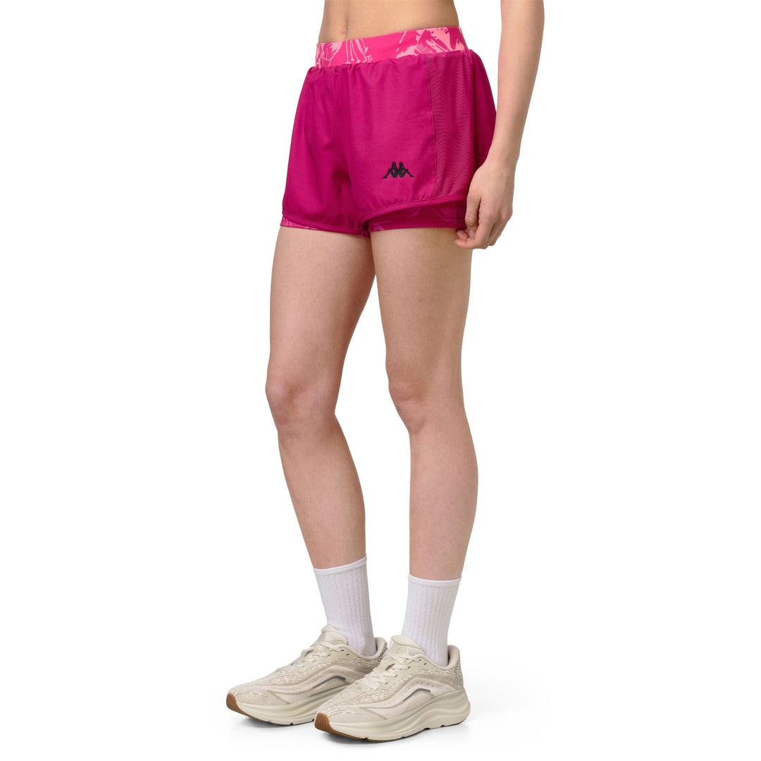 Short de sport extensible et compressif coupe slim pour femme, violet main