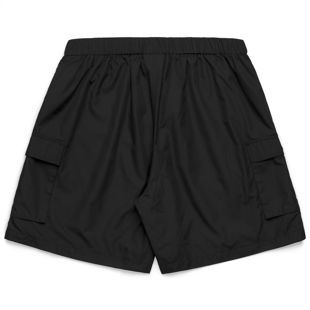 Pantaloncini sportivi da uomo neri, vestibilità comoda con elastico in vita. main