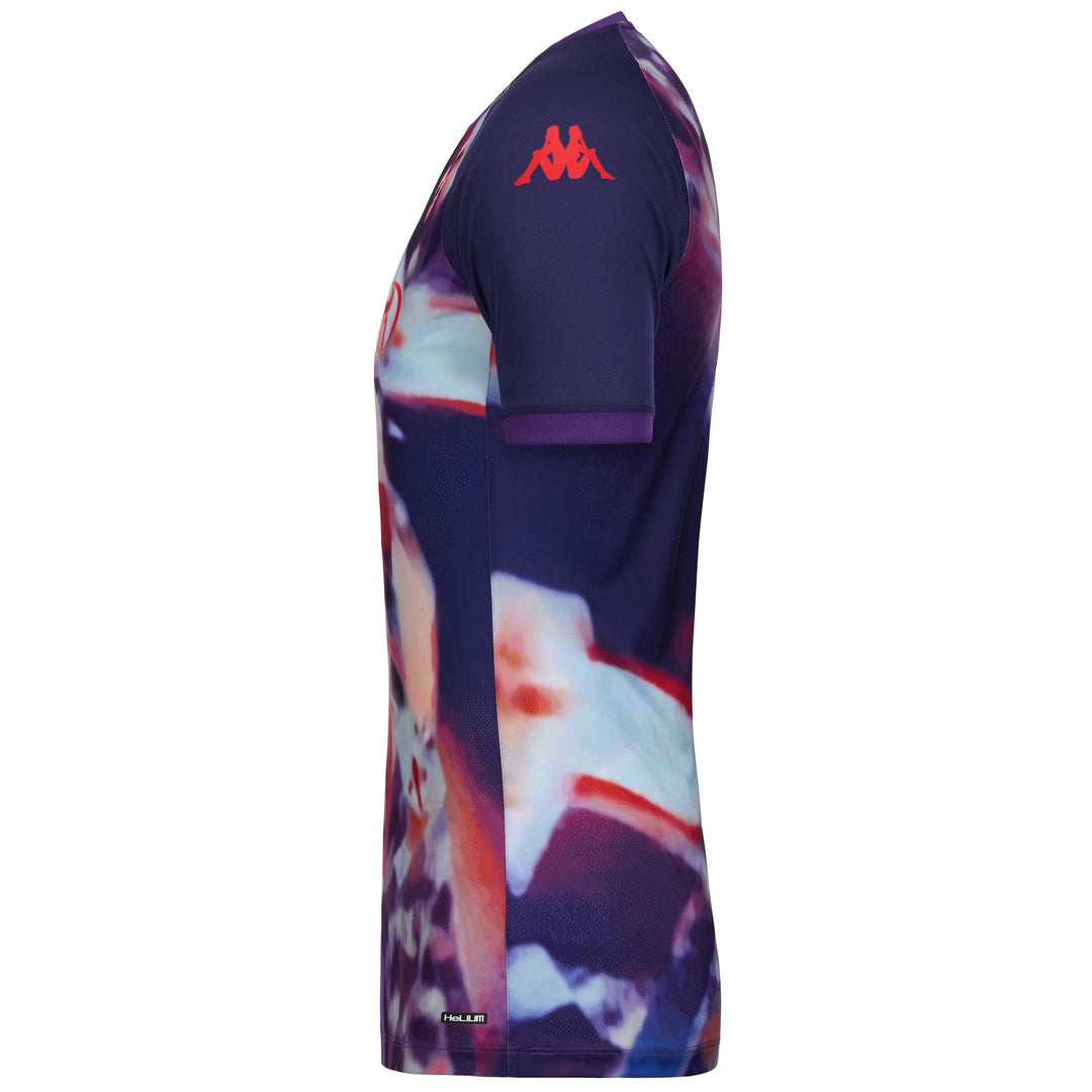 Maillot de football ACF Fiorentina bleu pour homme, coupe ajustée, avant-match main