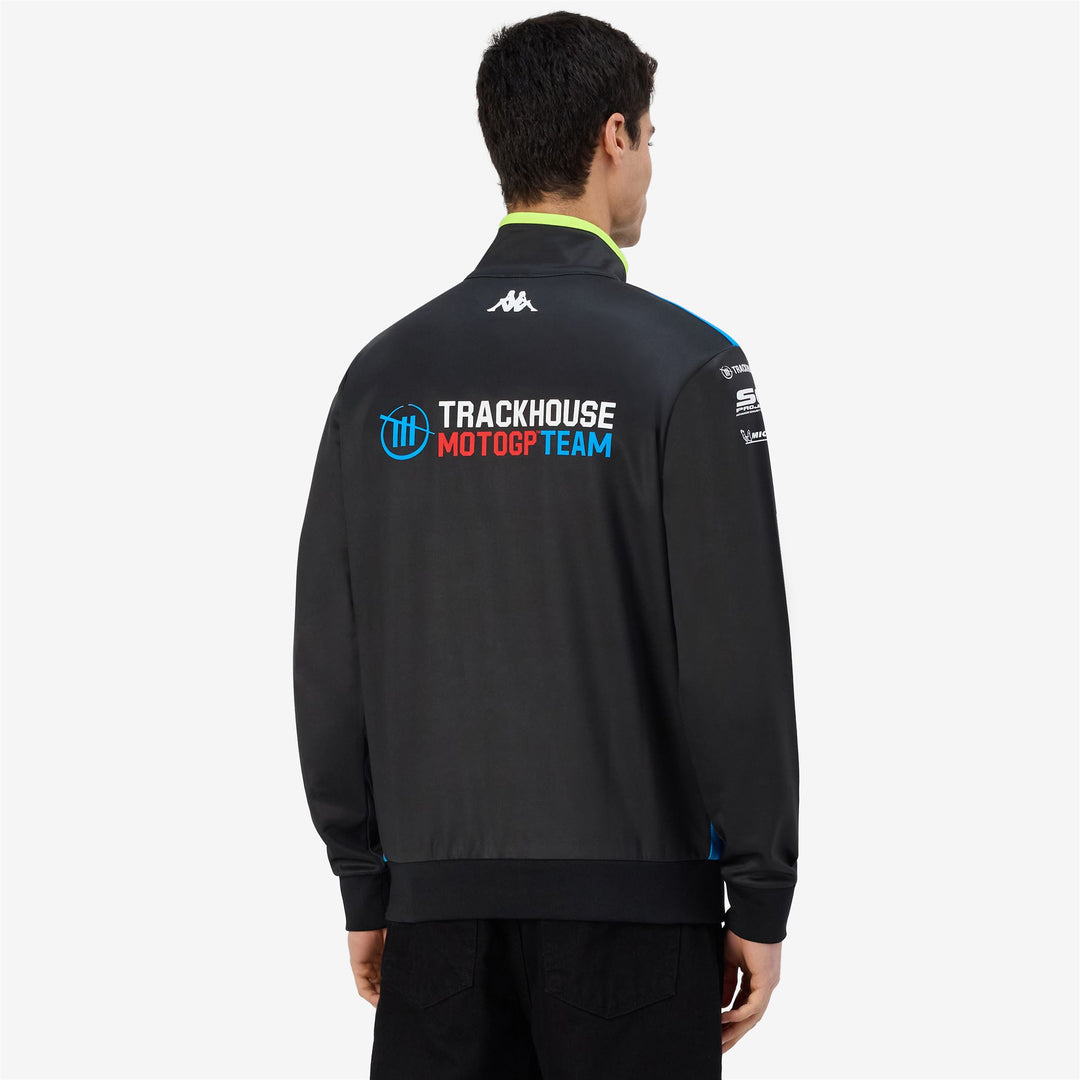 Grey Blue Men's Motorcycling Fleece Jacket with Zip Pockets main