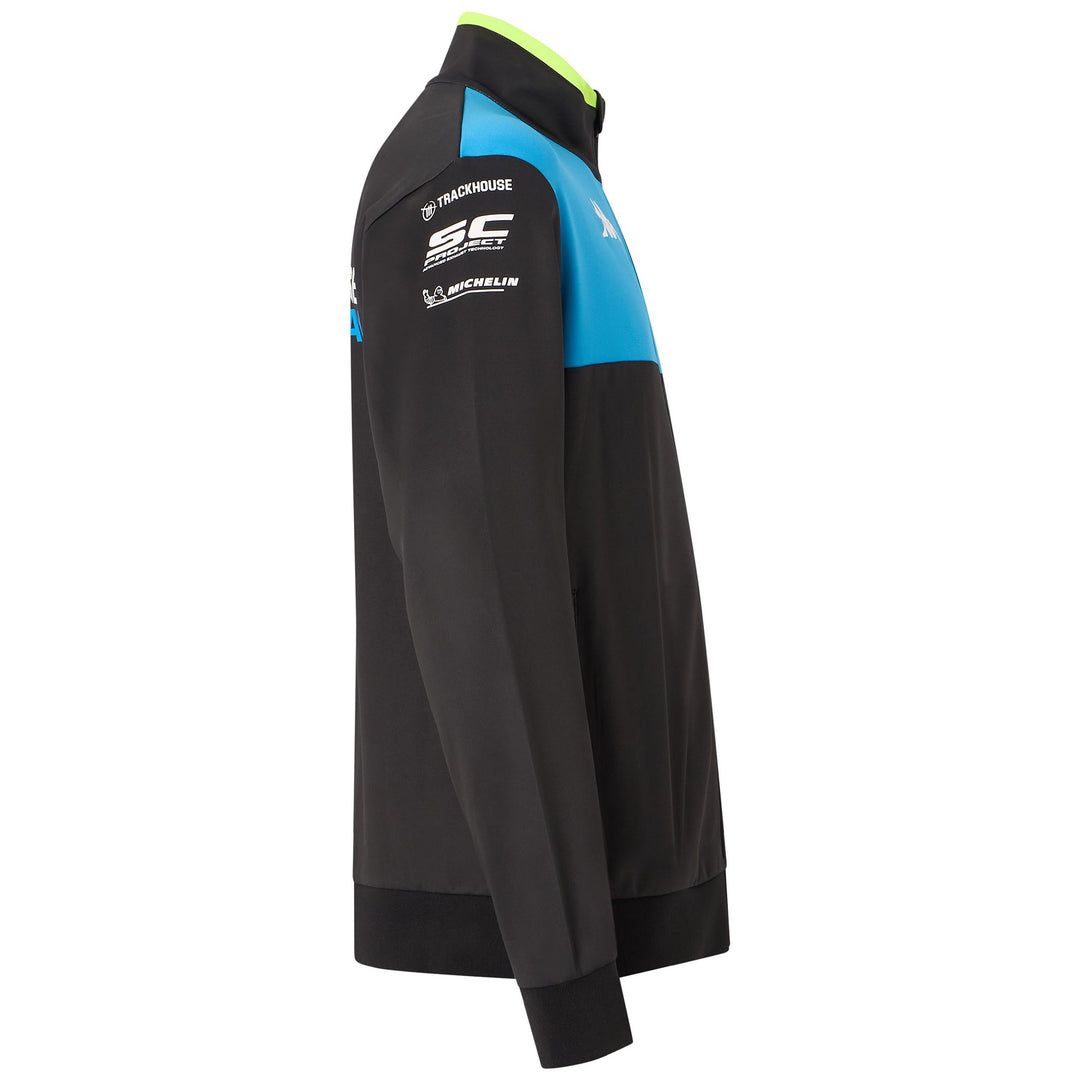 Grey Blue Men's Motorcycling Fleece Jacket with Zip Pockets main