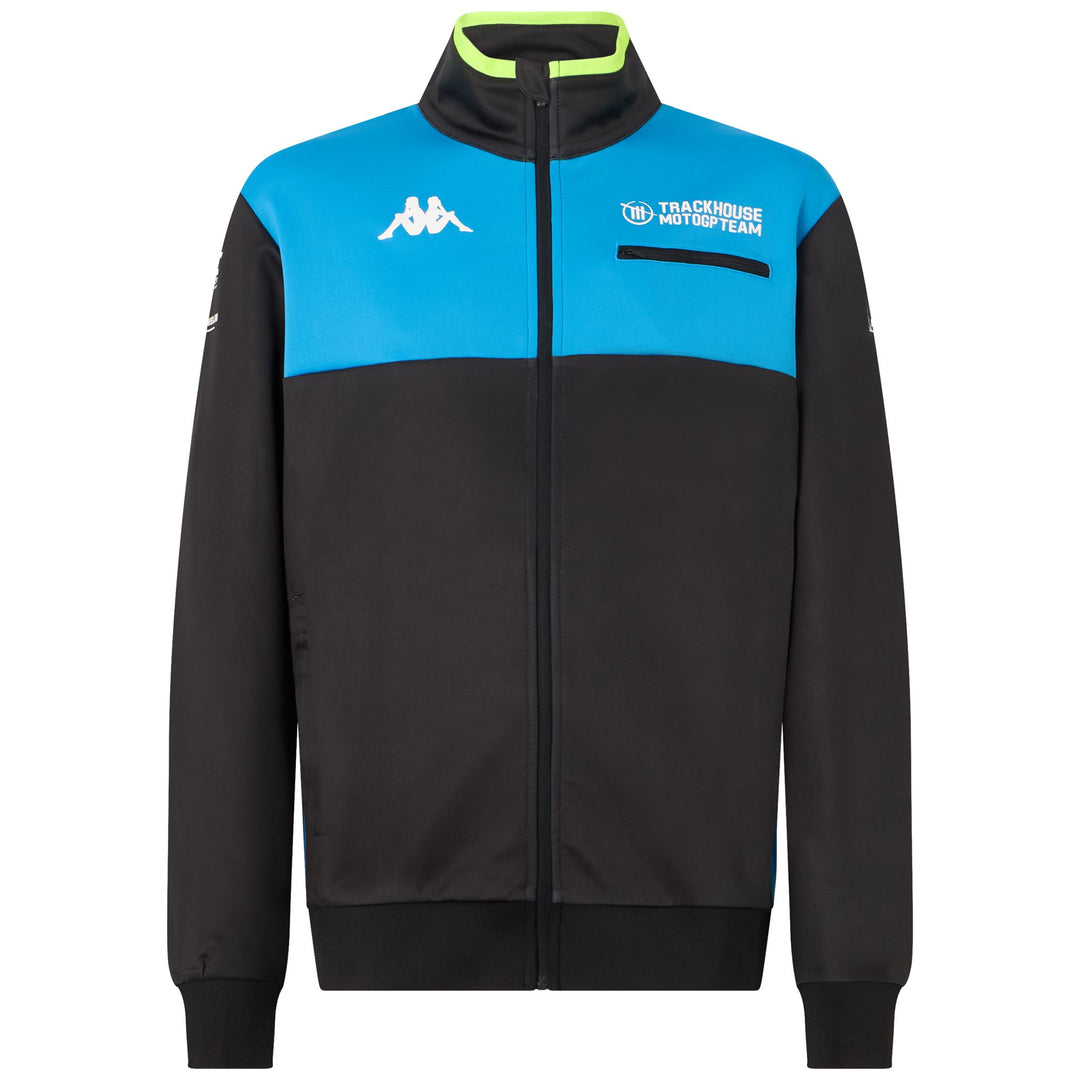 Grey Blue Men's Motorcycling Fleece Jacket with Zip Pockets 01