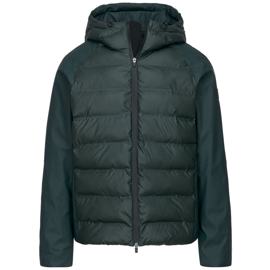 Veste matelassée imperméable pour homme, coupe classique, verte main