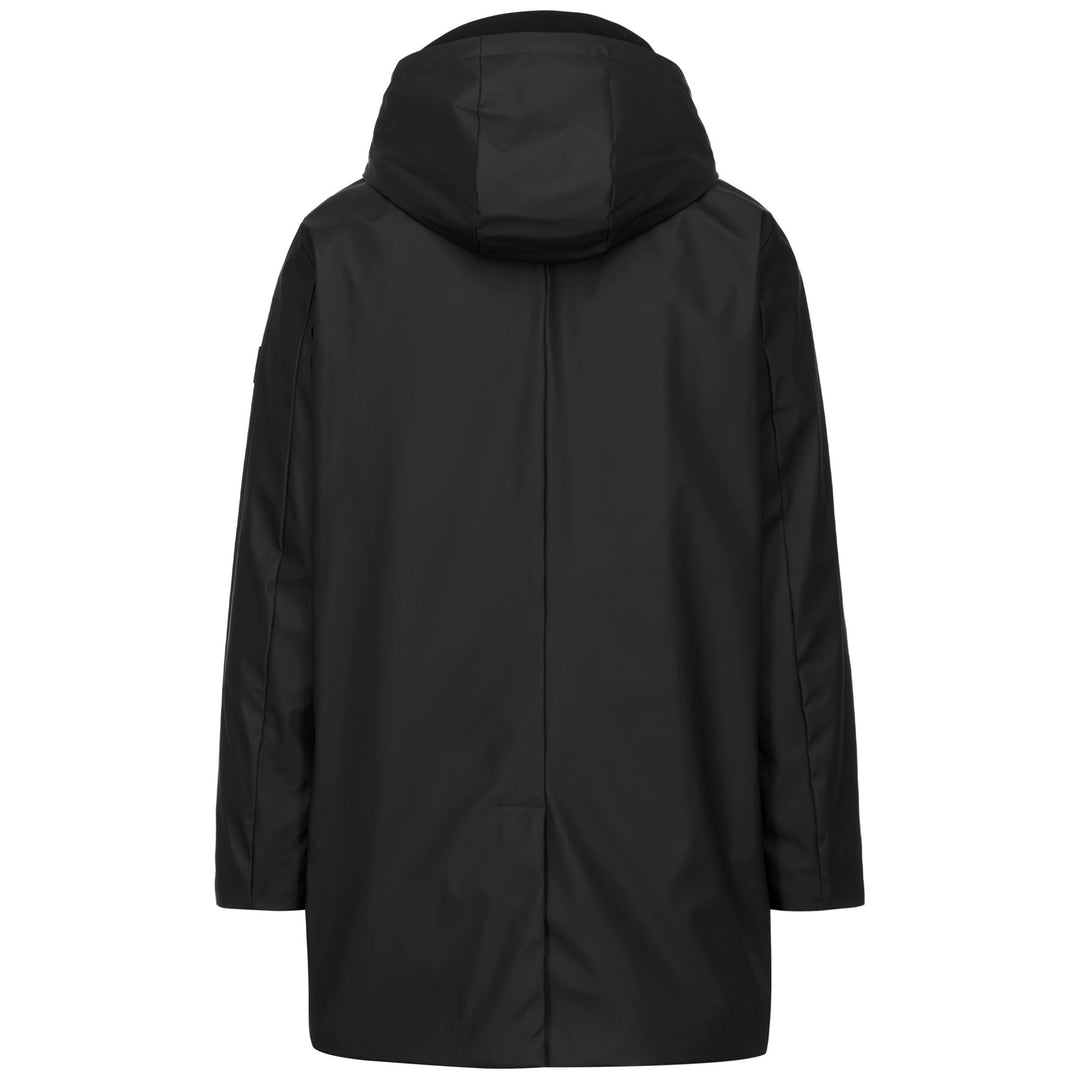 Black Men's Long Waterproof Jacket with Polyfill Insulation main