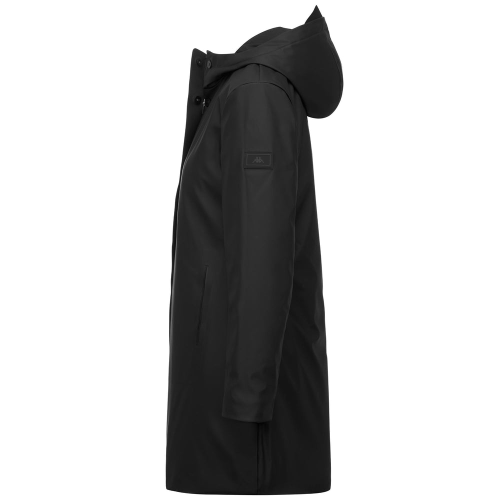 Veste longue imperméable noire pour femme avec isolation légère 02
