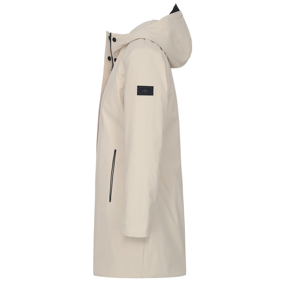 Beige Women's Long Waterproof Jacket with Lightweight Insulation main