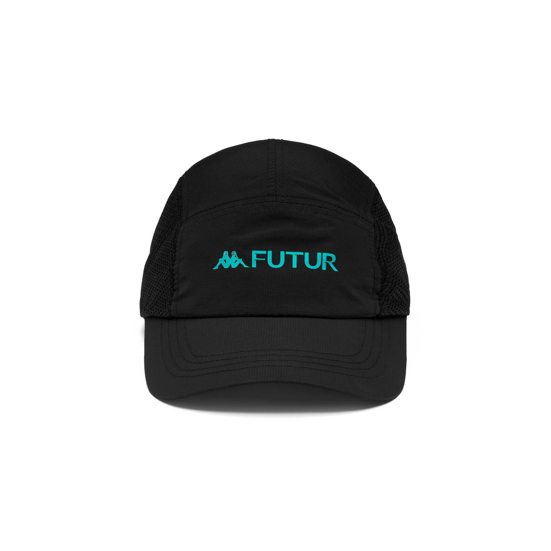 Kappa FuturFestival Black Unisex Sportswear Cap with Mesh Side Panels 01