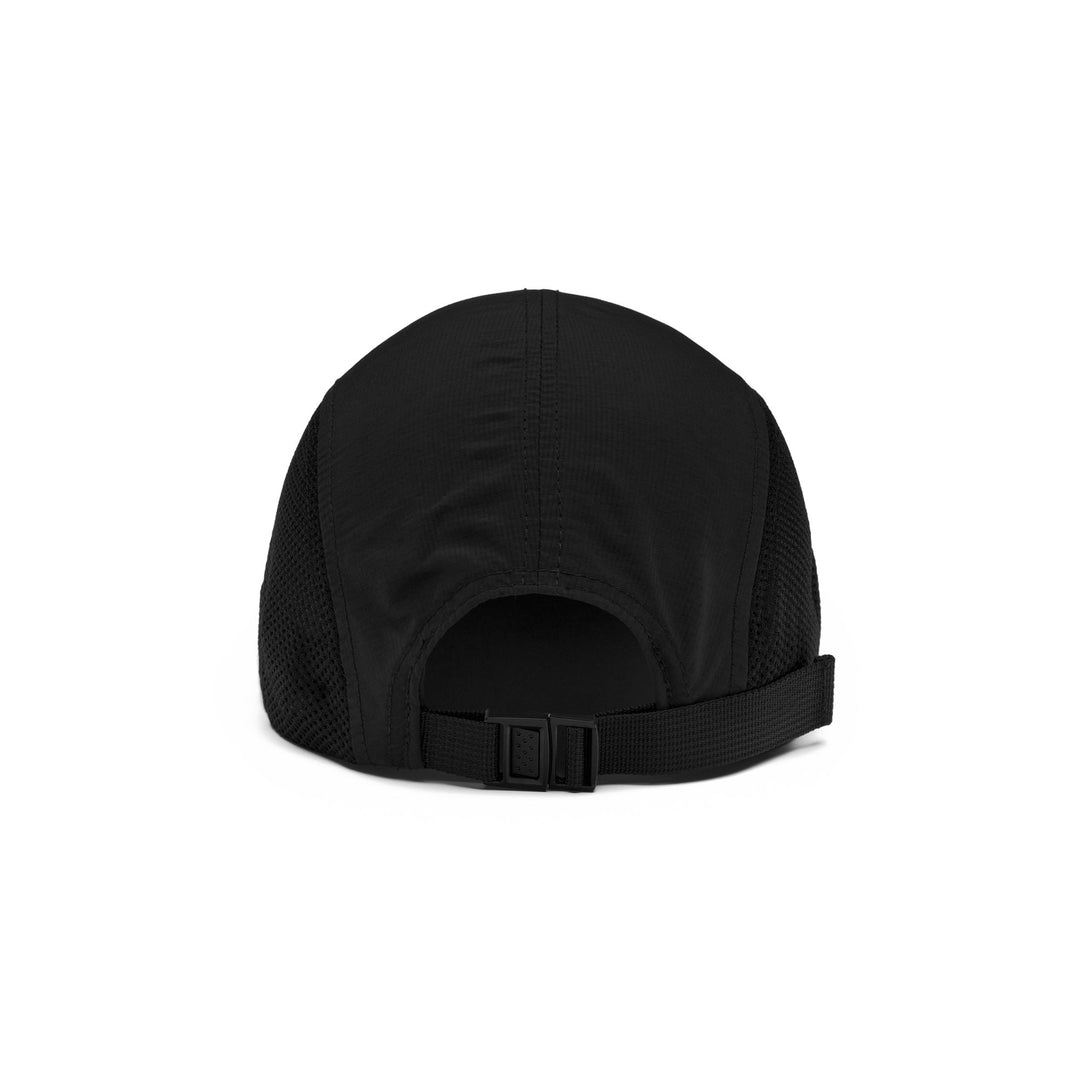 Casquette de sport unisexe noire avec empiècements latéraux en mesh main