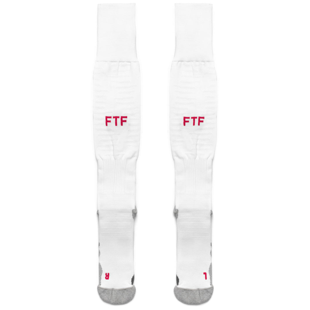 Chaussettes hautes pour hommes blanches et rouges en mélange de polyamide 01