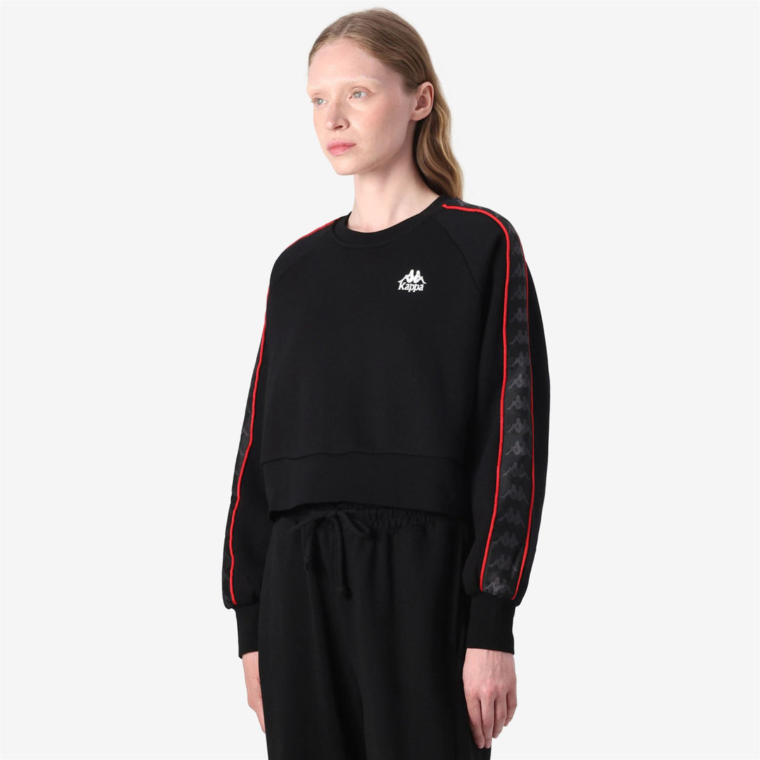 Black Red Women's Oversized Fleece Sport Jumper main