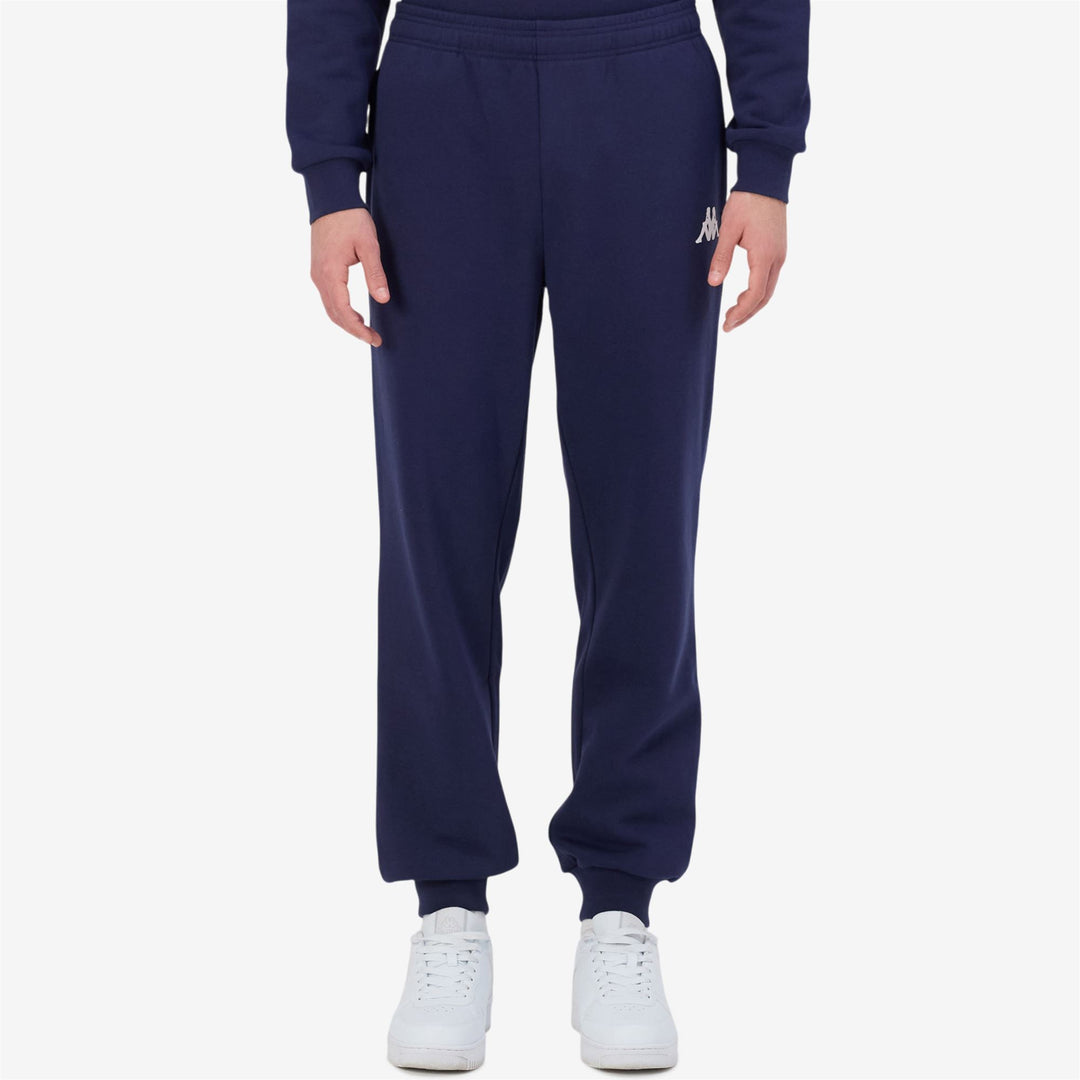 Pantalon d'entraînement en polaire brossée bleu pour homme, coupe classique main