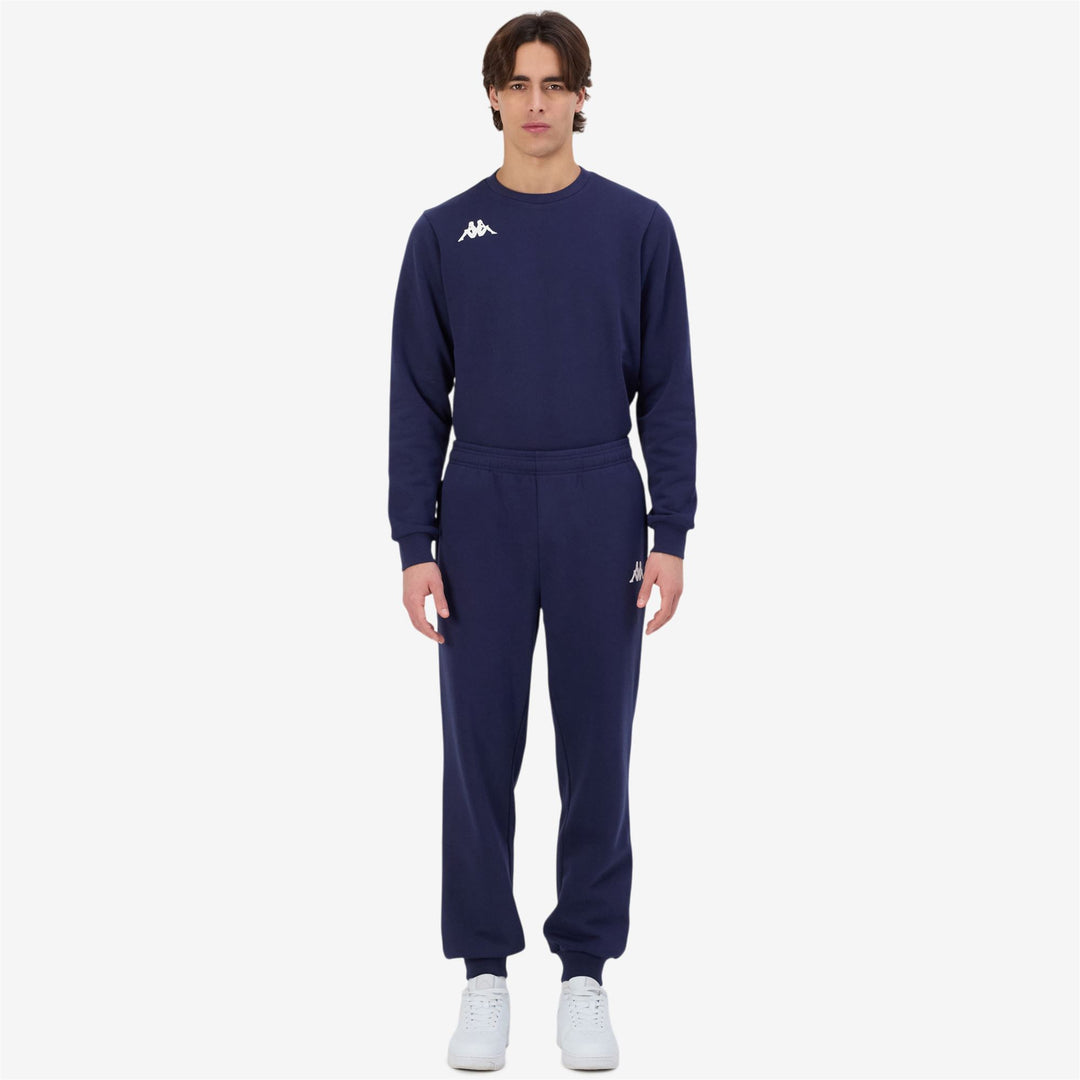 Blue Men's Regular Fit Sport Trousers in Brushed Fleece 01