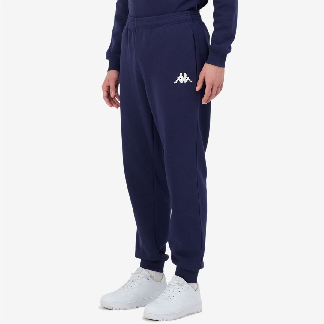 Pantalon d'entraînement en polaire brossée bleu pour homme, coupe classique main