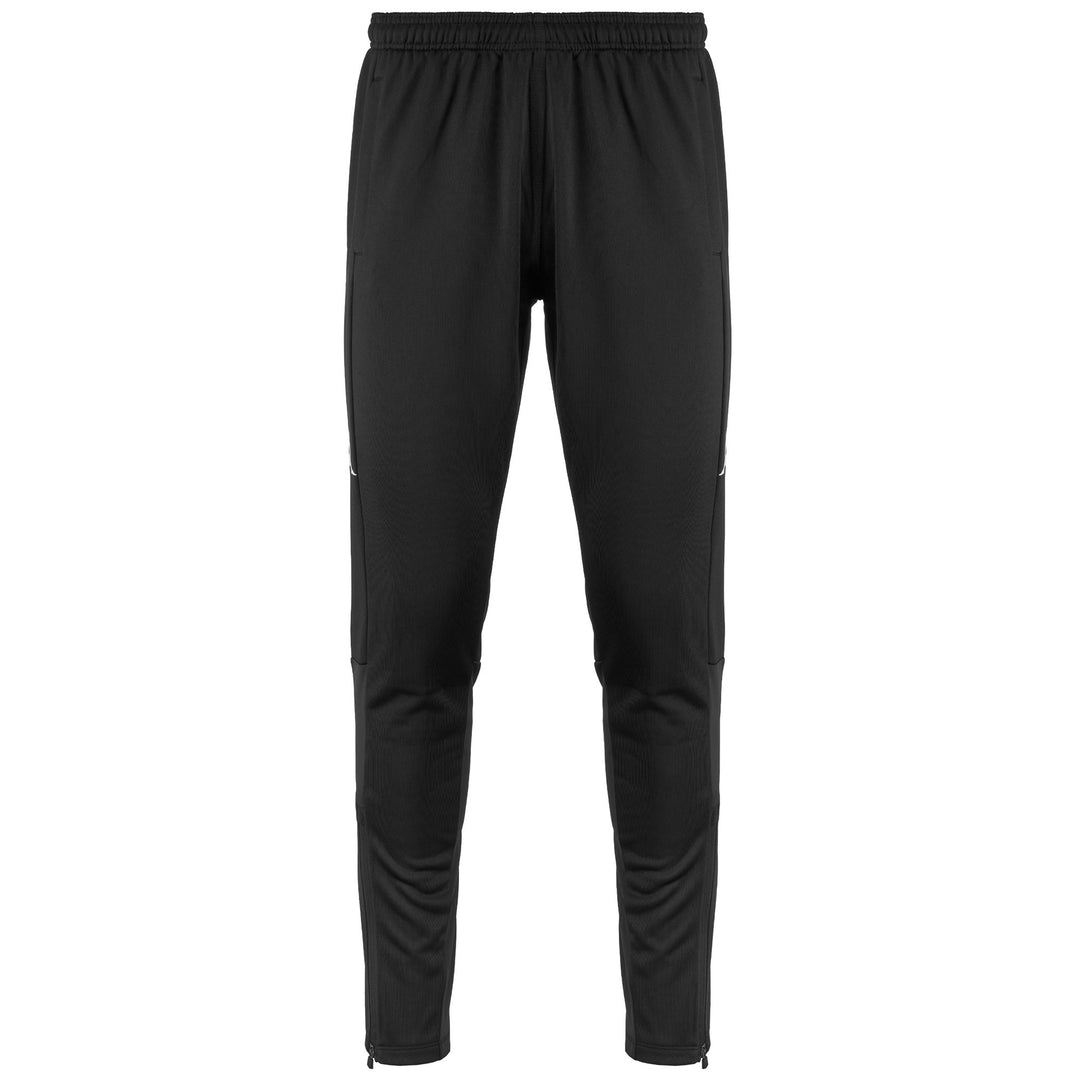 Pantalones de entrenamiento de fútbol negros ajustados para hombre en felpa francesa gruesa 01