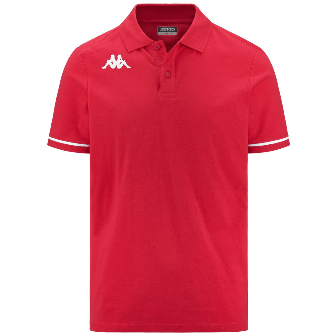 Red Men's Training Polo Shirt in Cotton. 01