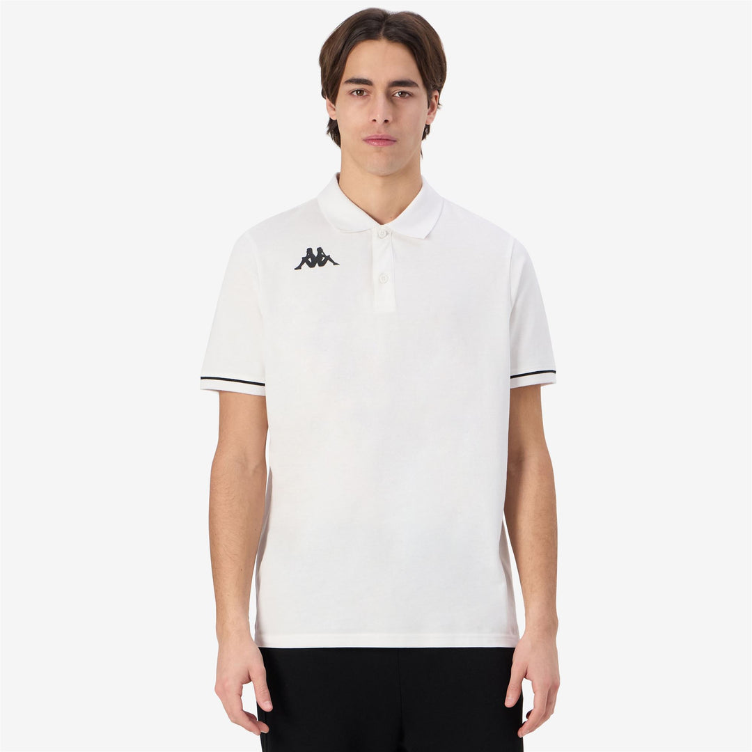 Polo blanc pour homme, coupe classique, en coton, idéal pour l'entraînement main