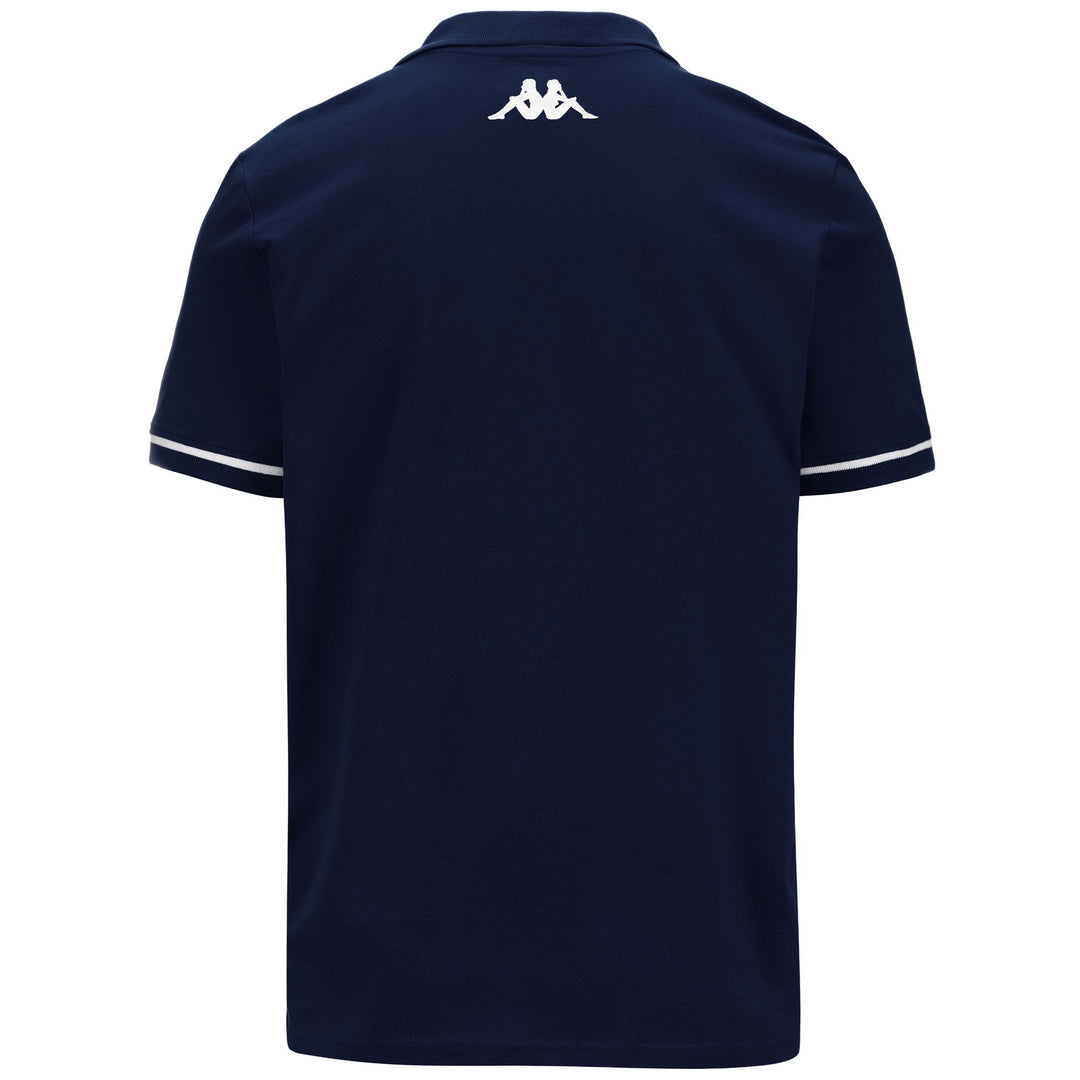 Polo bleu en coton pour homme, idéal pour l'entraînement main