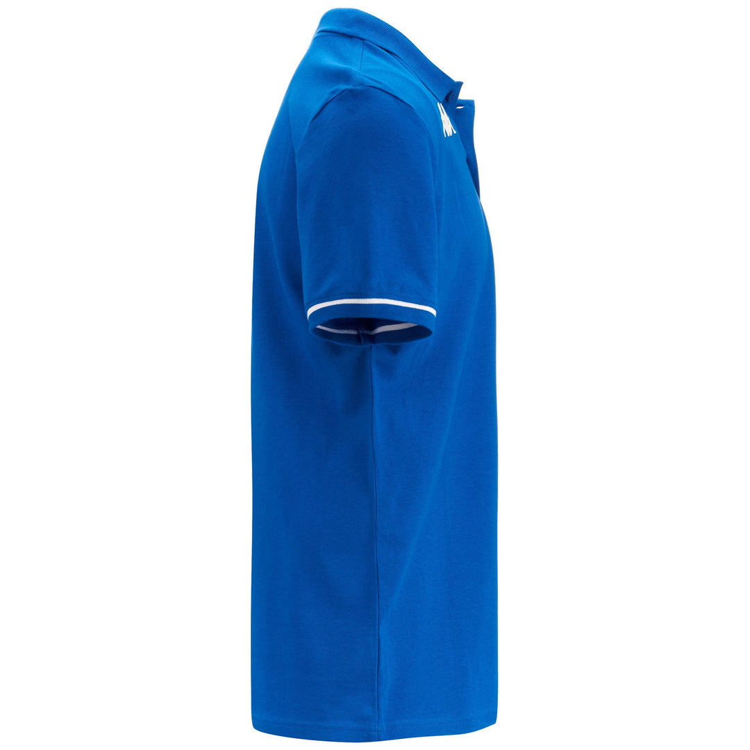 Polo bleu en coton pour homme, coupe classique, idéal pour l'entraînement main