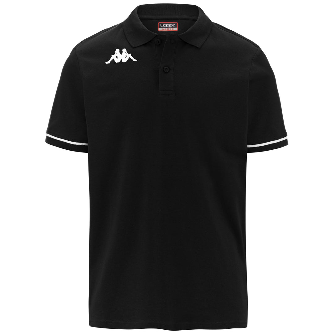 Black White Men's Training Polo Shirt 01
