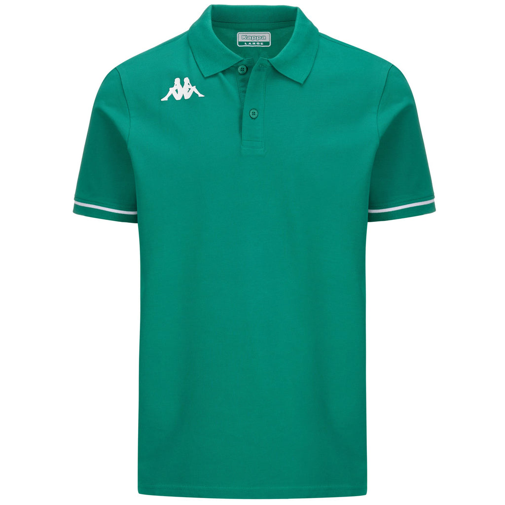 Green Men's Regular Fit Cotton Polo Shirt for Training | Kappa