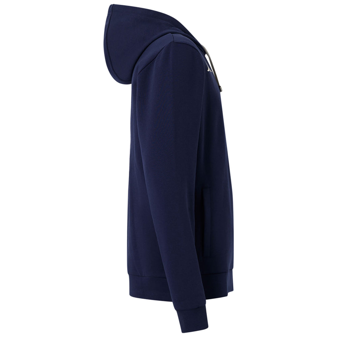 Sudadera con capucha de polar azul marino para hombre con bolsillos y puños acanalados main
