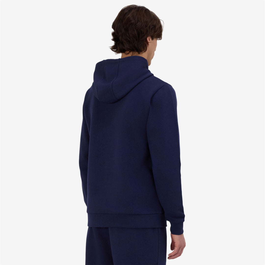 Sudadera con capucha de polar azul marino para hombre con bolsillos y puños acanalados main