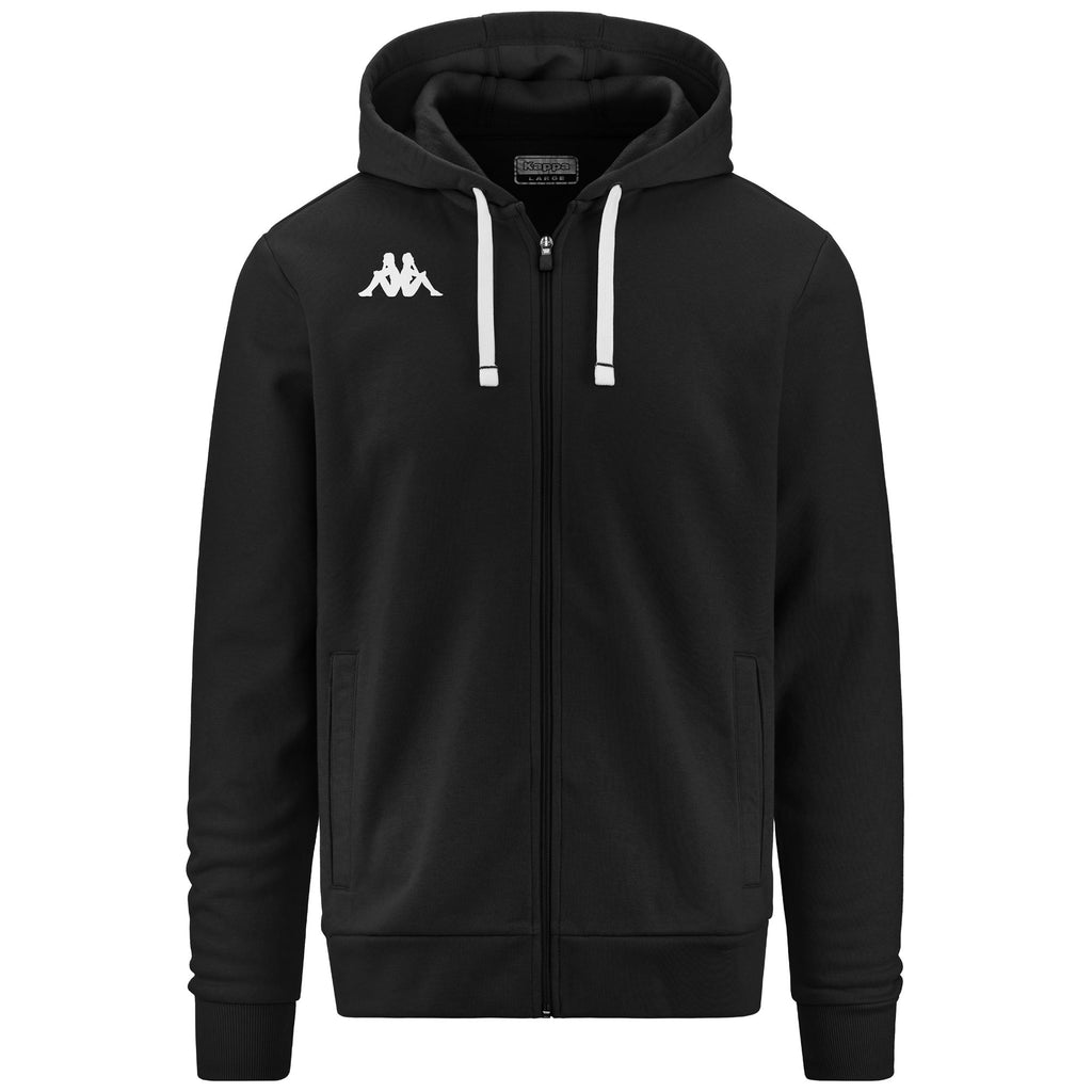 【Kappa】 Fleece Man KAPPA4TRAINING BANTO Hoodie Full Zip Black