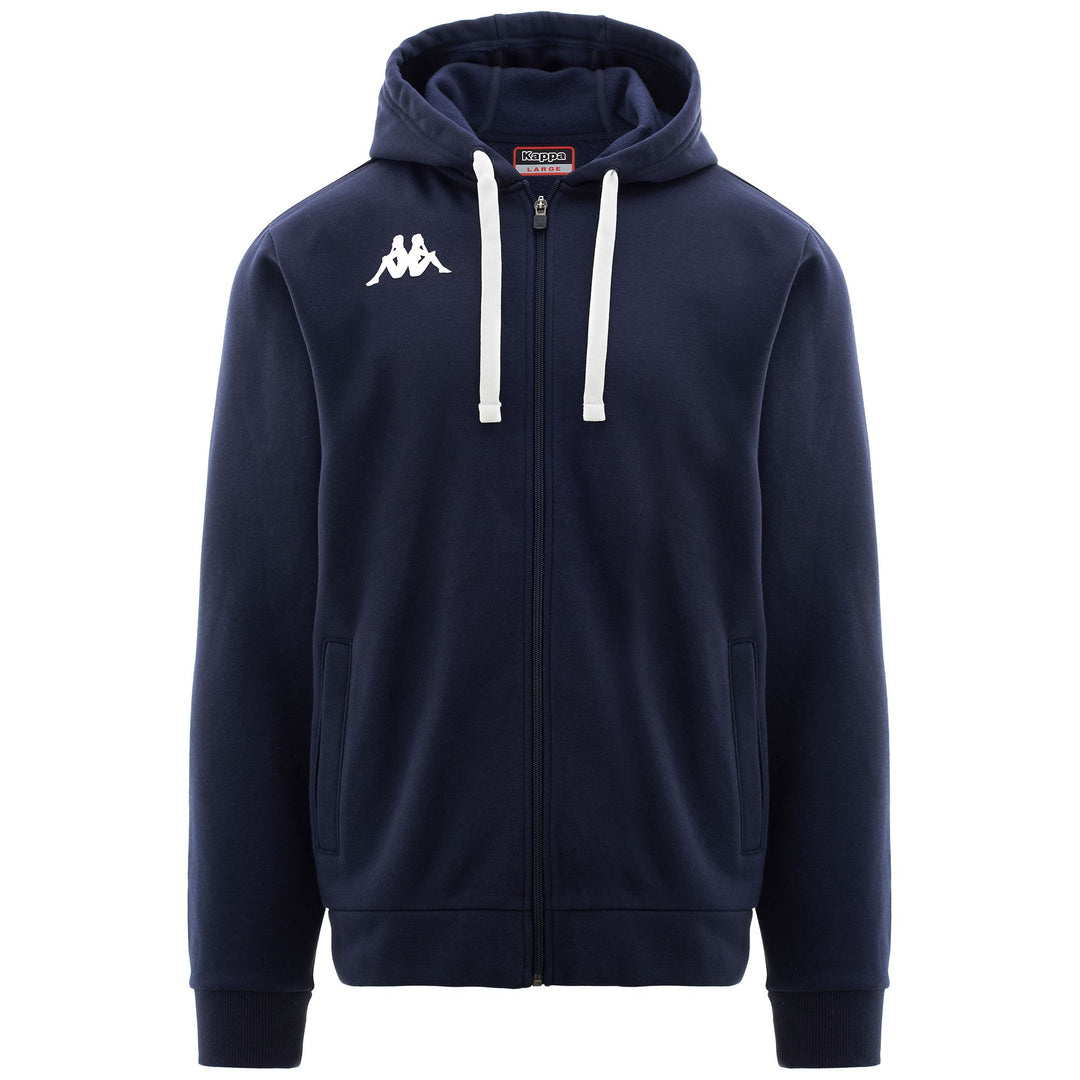 Blue Men's Regular Fit Full Zip Hoodie in Brushed Fleece for Training main