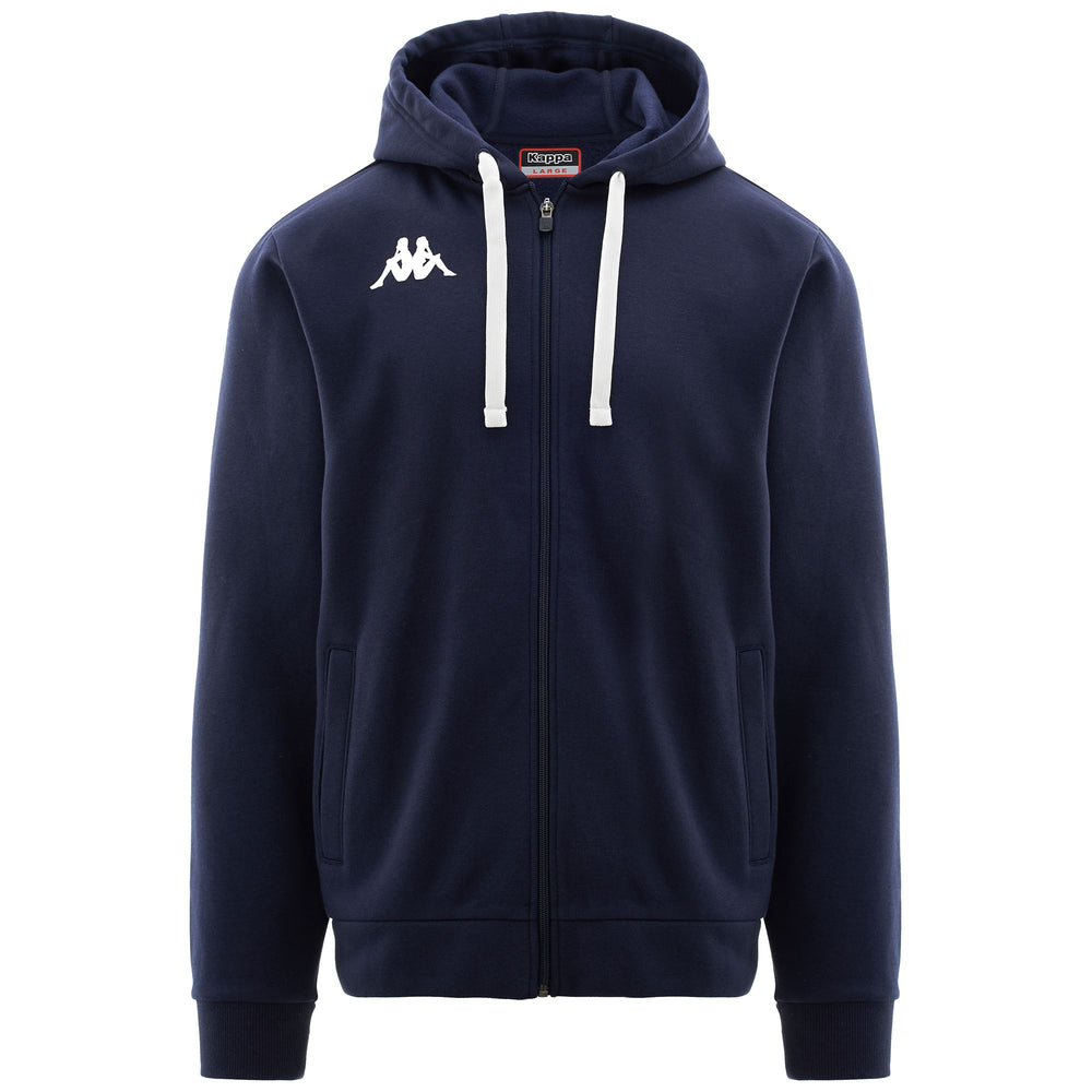 Blue Men's Regular Fit Full Zip Hoodie in Brushed Fleece for Training 02