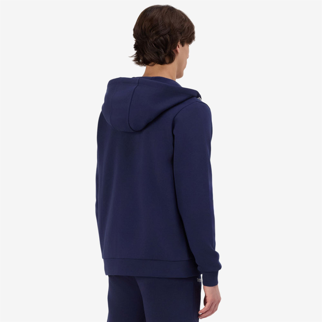 Blue Men's Regular Fit Full Zip Hoodie in Brushed Fleece for Training main
