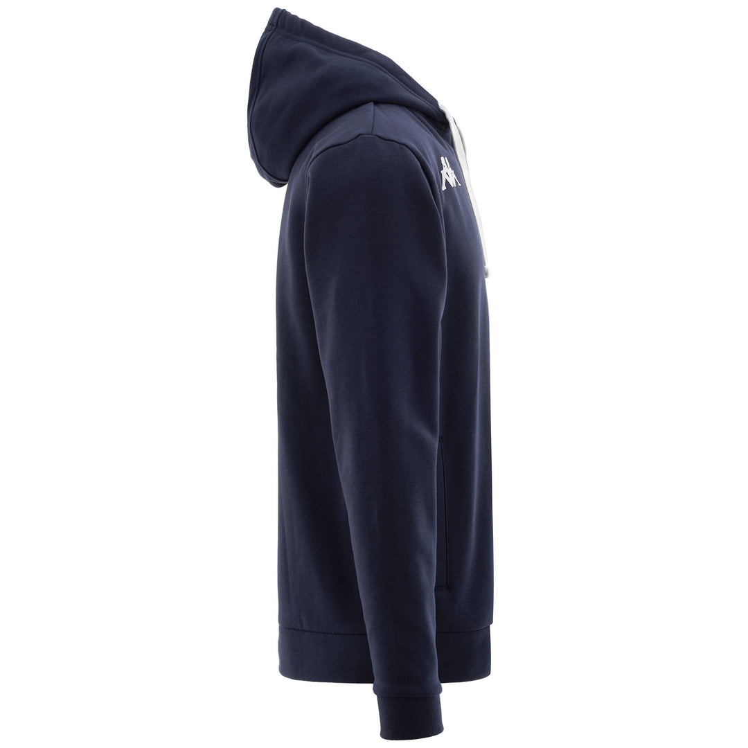 Felpa con cappuccio blu da uomo con zip in pile per l'allenamento main