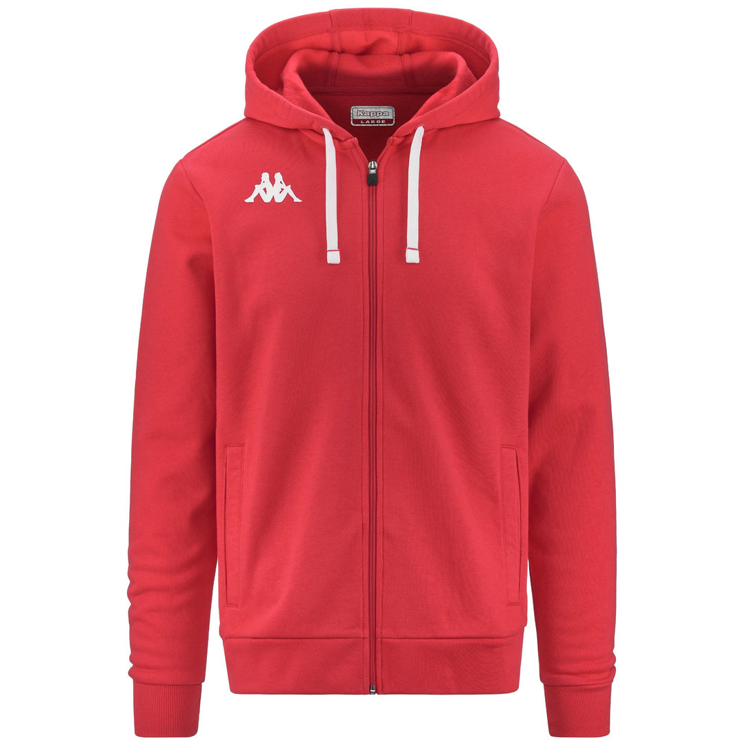 Red Men's Full Zip Fleece Hoodie for Training 01