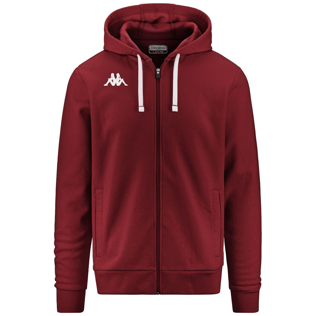 Sweat à capuche zippé en polaire rouge pour homme, coupe classique, idéal pour l'entraînement main