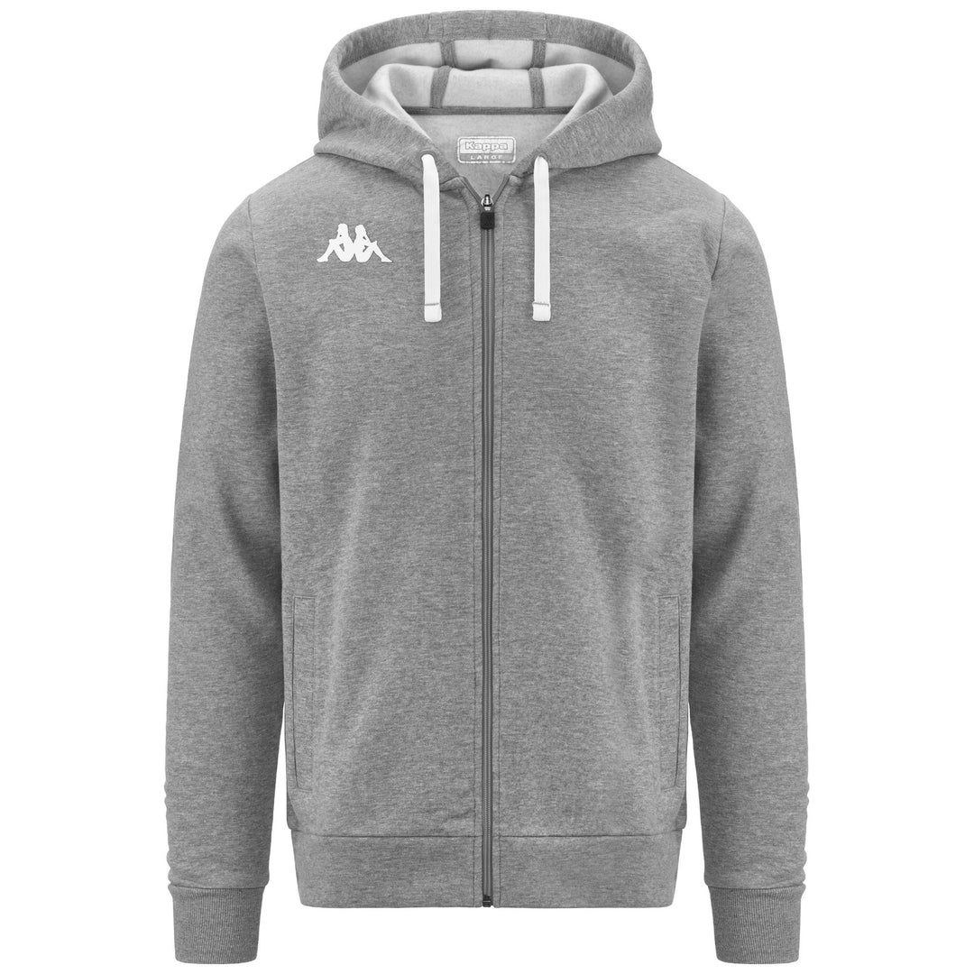 Felpa grigia con cappuccio con zip in pile da uomo Regular Fit 01