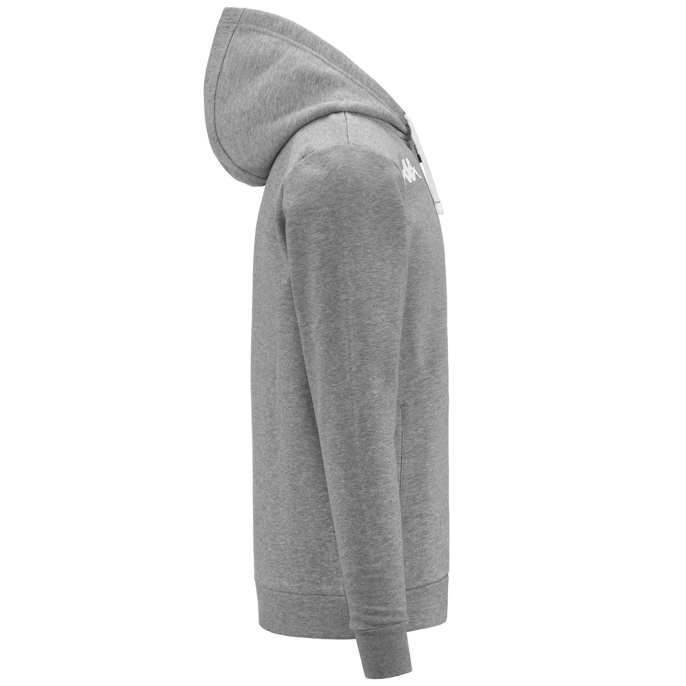 Sweat à capuche zippé gris pour homme, coupe classique, en polaire brossée 02