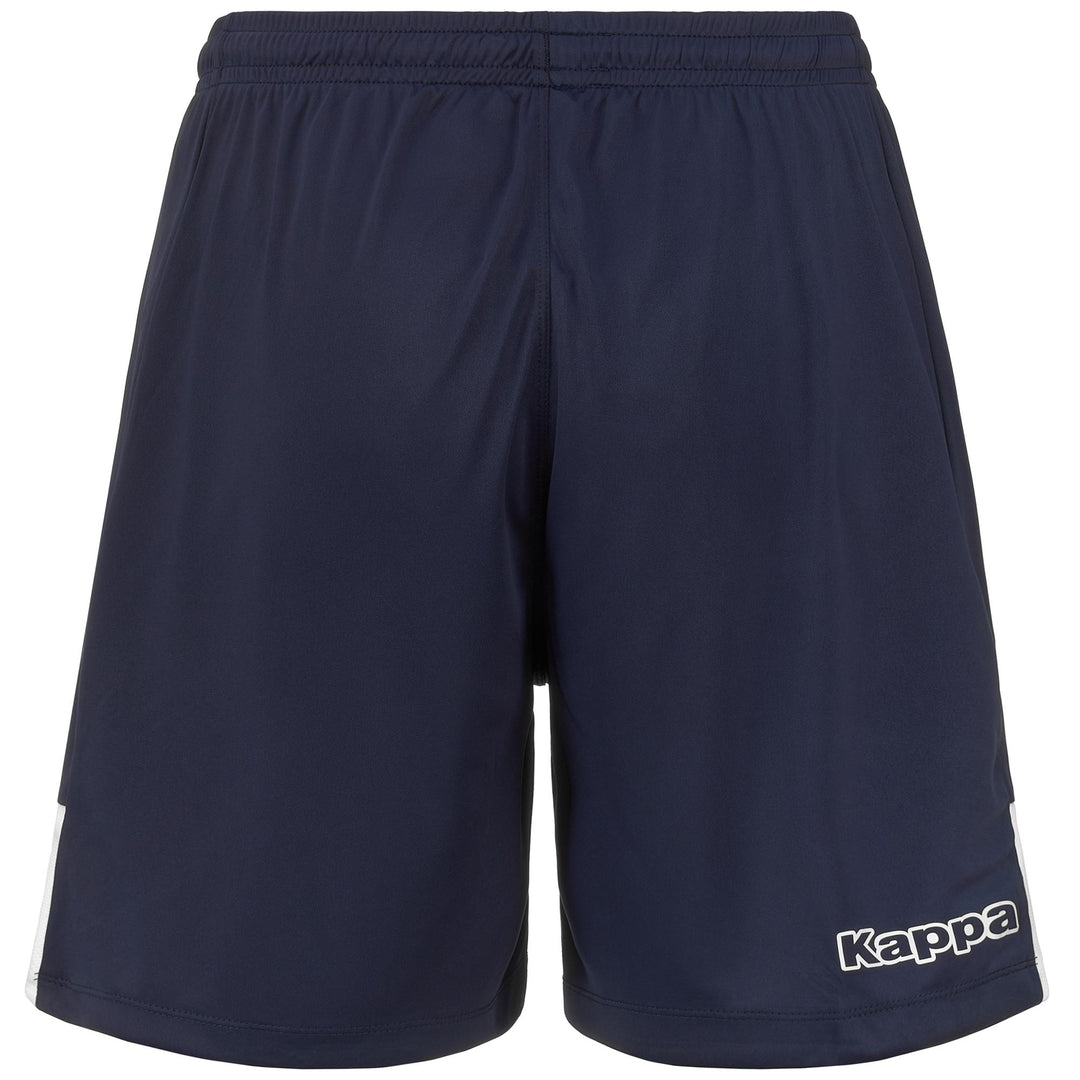 Short d'entraînement de football bleu pour homme, coupe classique, en tissu interlock main