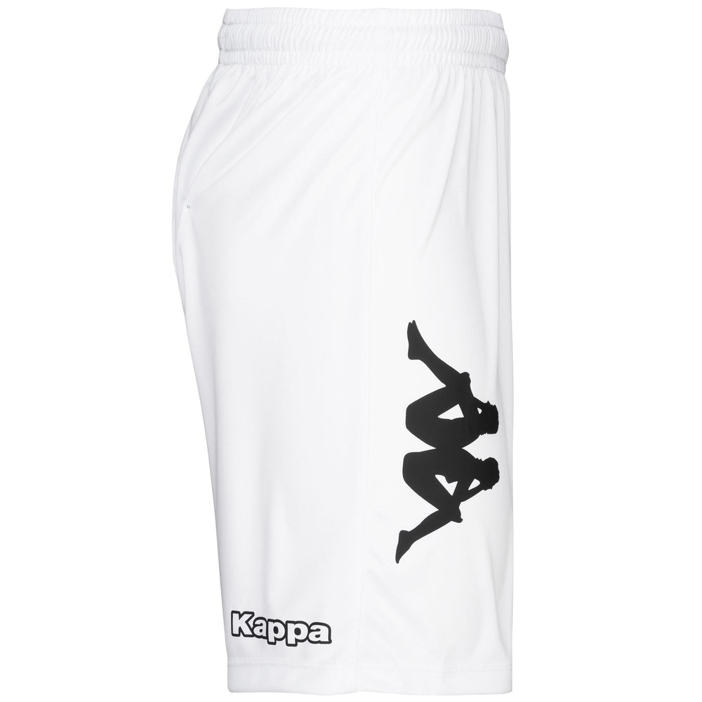 White Men's Regular Fit Soccer Shorts in Interlock Fabric 02
