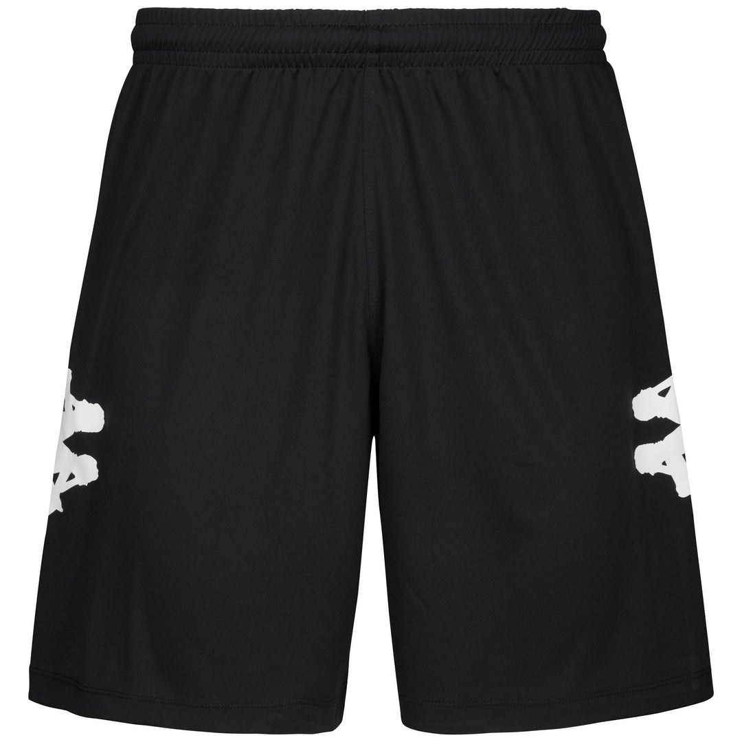 Black Men's Regular Fit Football Shorts in Interlock Fabric 01