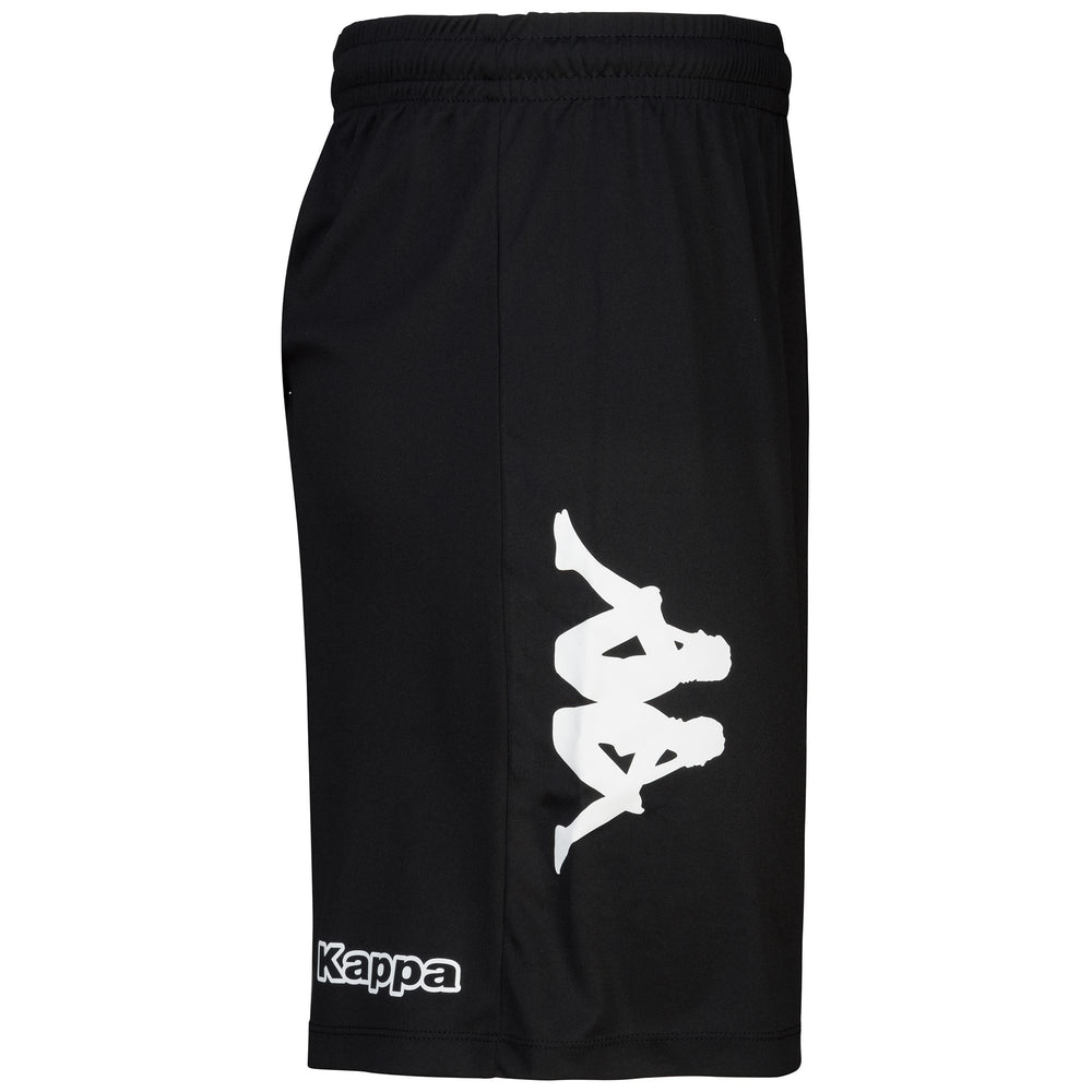 Black Men's Regular Fit Football Shorts in Interlock Fabric 02