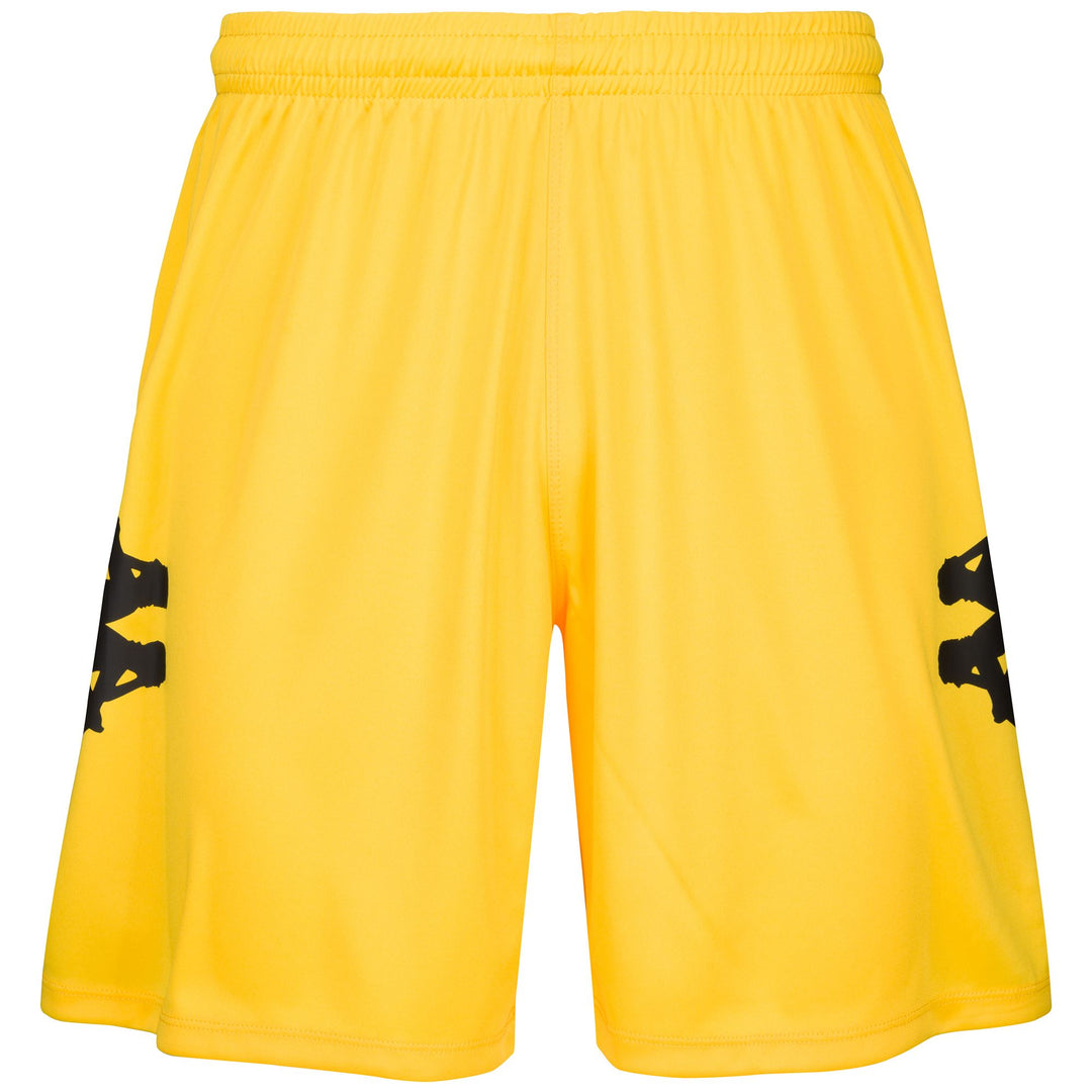 Yellow Men's Football Shorts with Elastic Waist. 01
