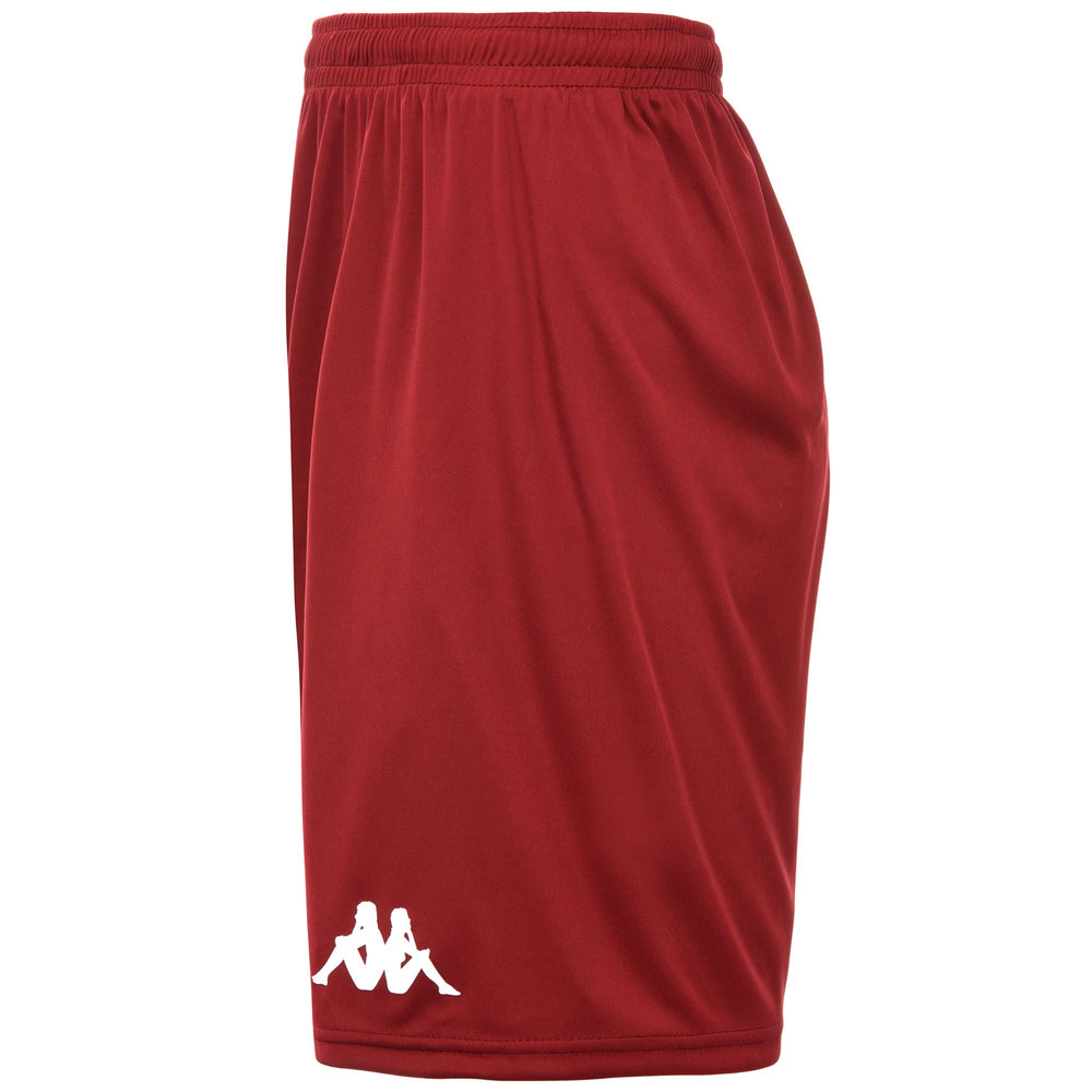 Pantalones cortos rojos de entrenamiento de fútbol para hombre en tejido interlock 02