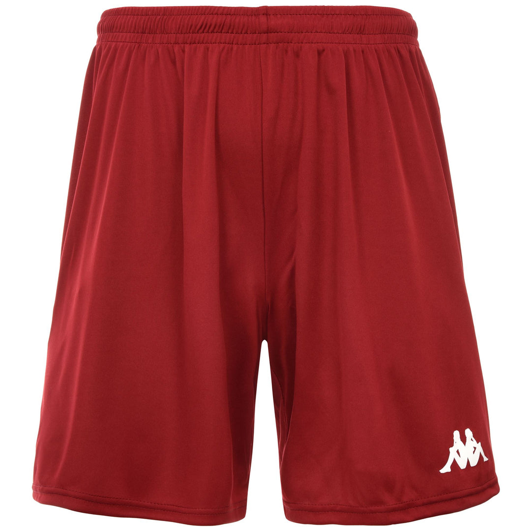 Pantalones cortos rojos de entrenamiento de fútbol para hombre en tejido interlock main