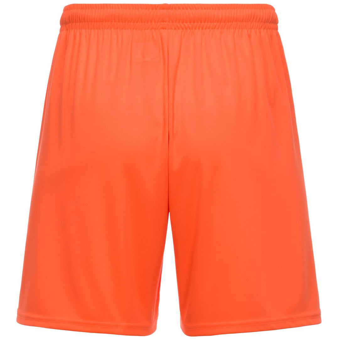 Short d'entraînement de football pour homme, coupe classique, orange fluo, en tissu interlock main