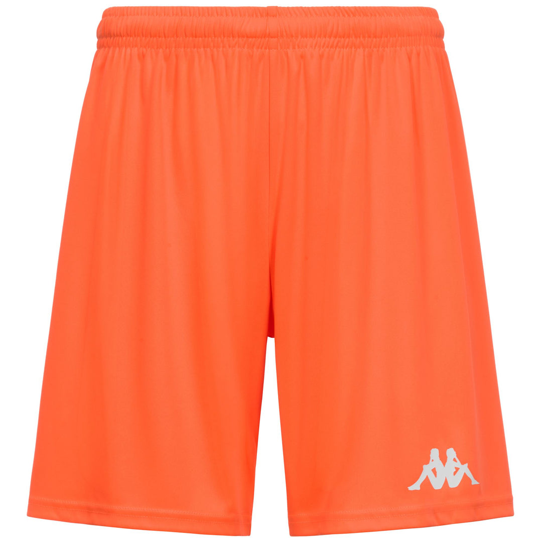 Short d'entraînement de football pour homme, coupe classique, orange fluo, en tissu interlock 01