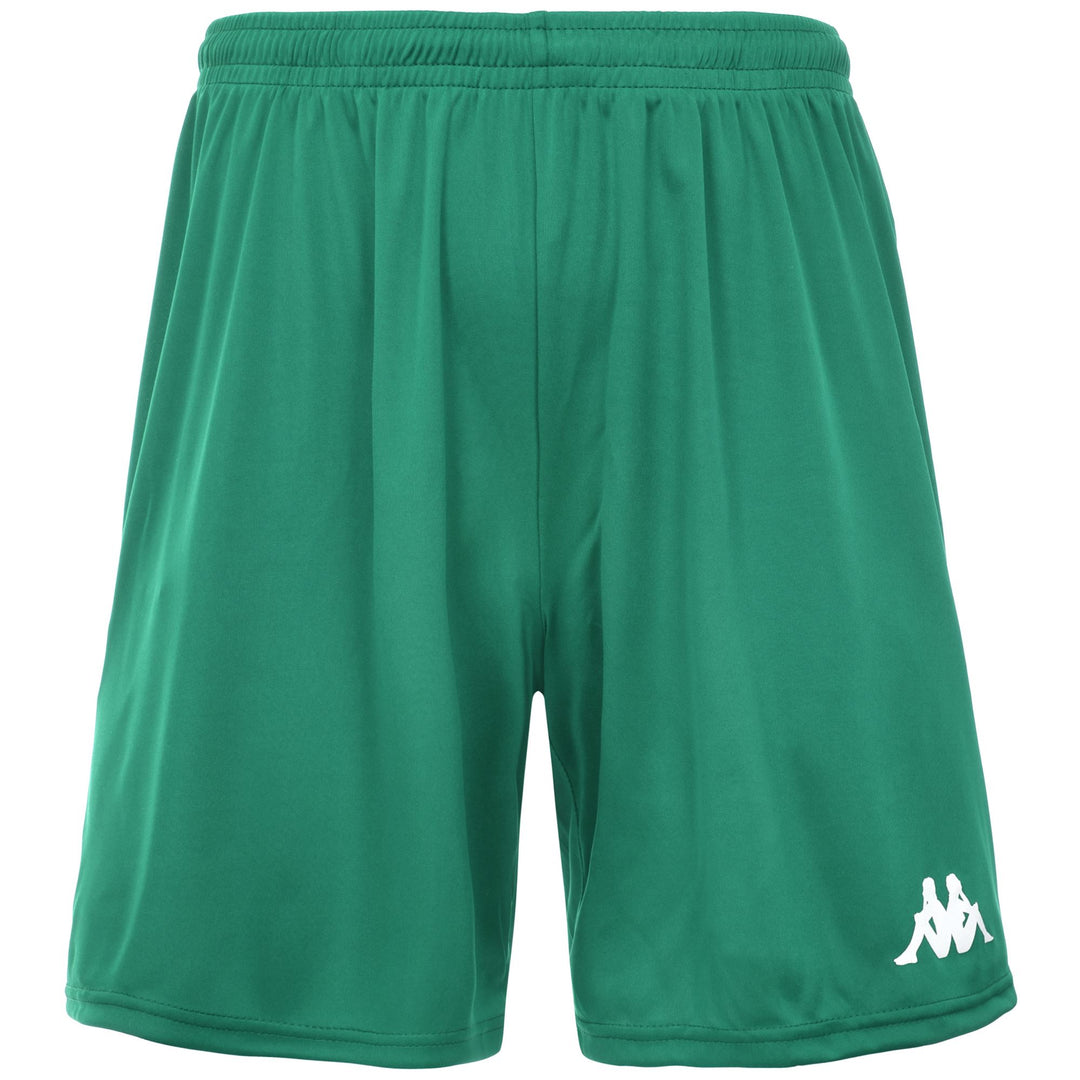 Pantalones cortos de fútbol para hombre en poliéster color verde. 01