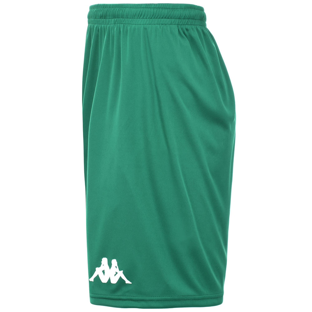 Pantalones cortos verdes de entrenamiento de fútbol para hombre en tejido interlock 02